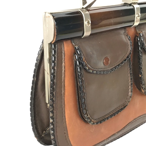 Vintage Bloomingdales Brown Leather Handbag - Picture 3 of 8